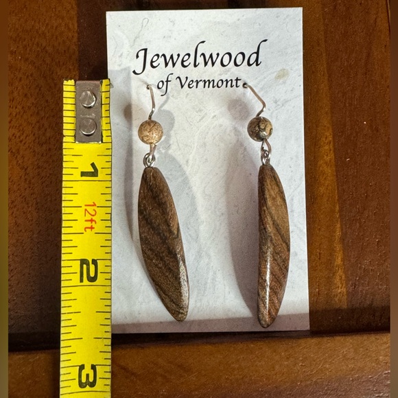 Made in Vermont Wooden Earrings - Picture 3 of 3